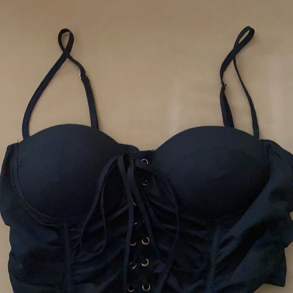 Black corset top size medium sexy NWOT